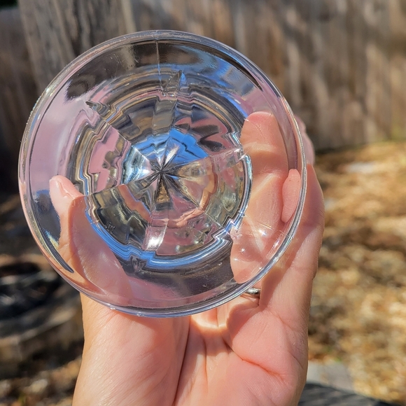 Vintage Teleflora Three Frosted Raised Pink Roses Low Crystal Glass Flower - Picture 2 of 10